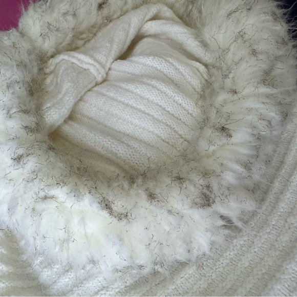 Cat & jack sweater pull over faux fur trim hood hoodie warm cozy knit crochet - Picture 10 of 11